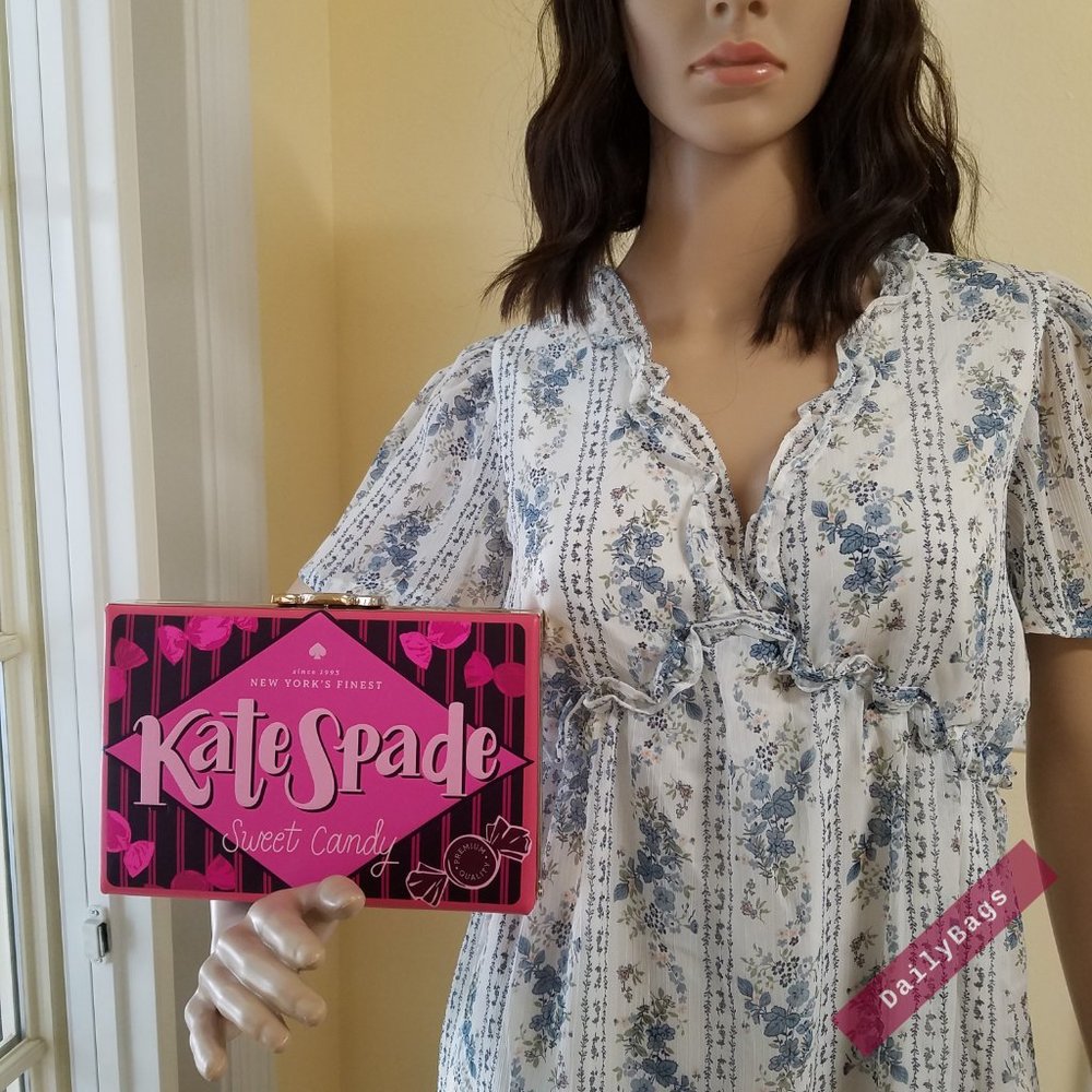 KATE SPADE CANDY WRAPPER CLUTCH PINK MAROON